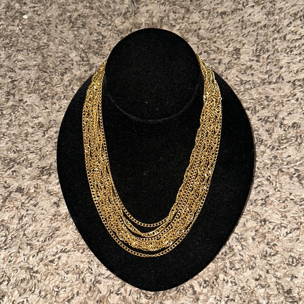 Trifari Vintage Multi-Strand Gold Necklace with Largo Gold Clasp Closure - Picture 1 of 7